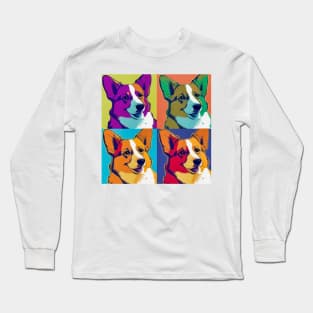 POP ART Cute Corgi Puppy Dog Long Sleeve T-Shirt